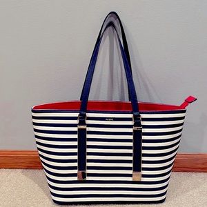 Aldo blue and white strip tote